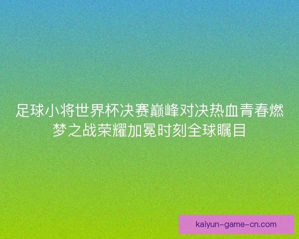 足球小将世界杯决赛巅峰对决热血青春燃梦之战荣耀加冕时刻全球瞩目